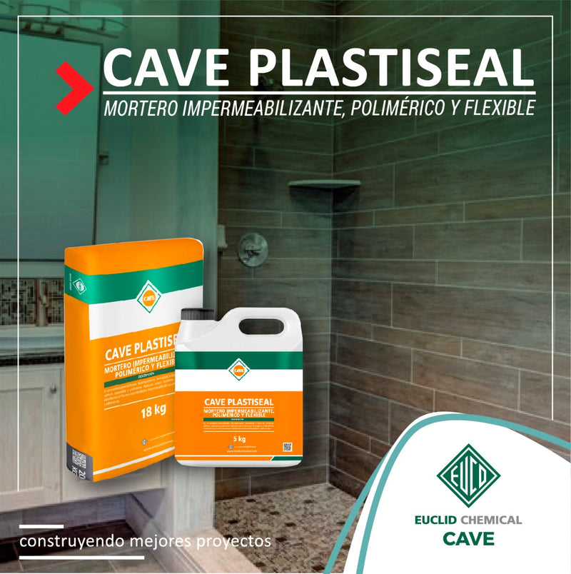 CAVE PLASTISEAL - Impermeabilizante Bicomponente Gris, Kit 18 Kg