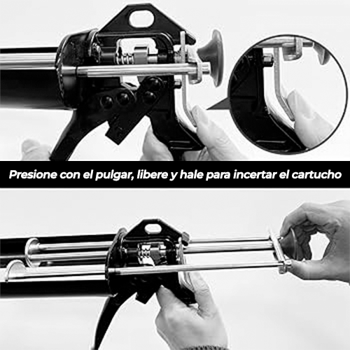 PISTOLA DOBLE 600 ML - Aplicación de sellos.