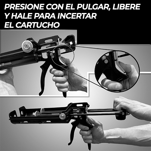 PISTOLA DOBLE 600 ML - Aplicación de sellos.