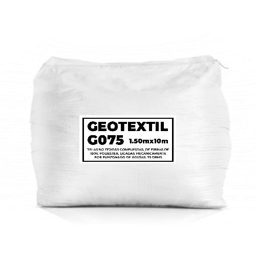 GEOTEXTIL G075 - 75grs/mt2 - Ancho 1,50mts x 10 mts largo