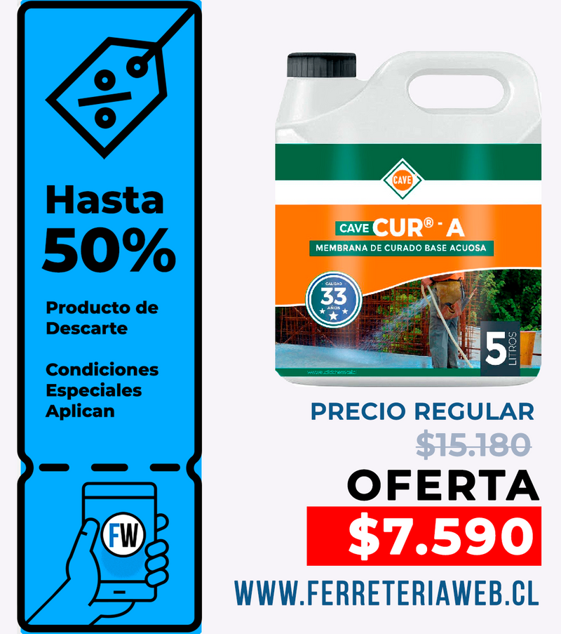 Oferta CAVE CUR A - Membrana de curado, Bidón 5 lt